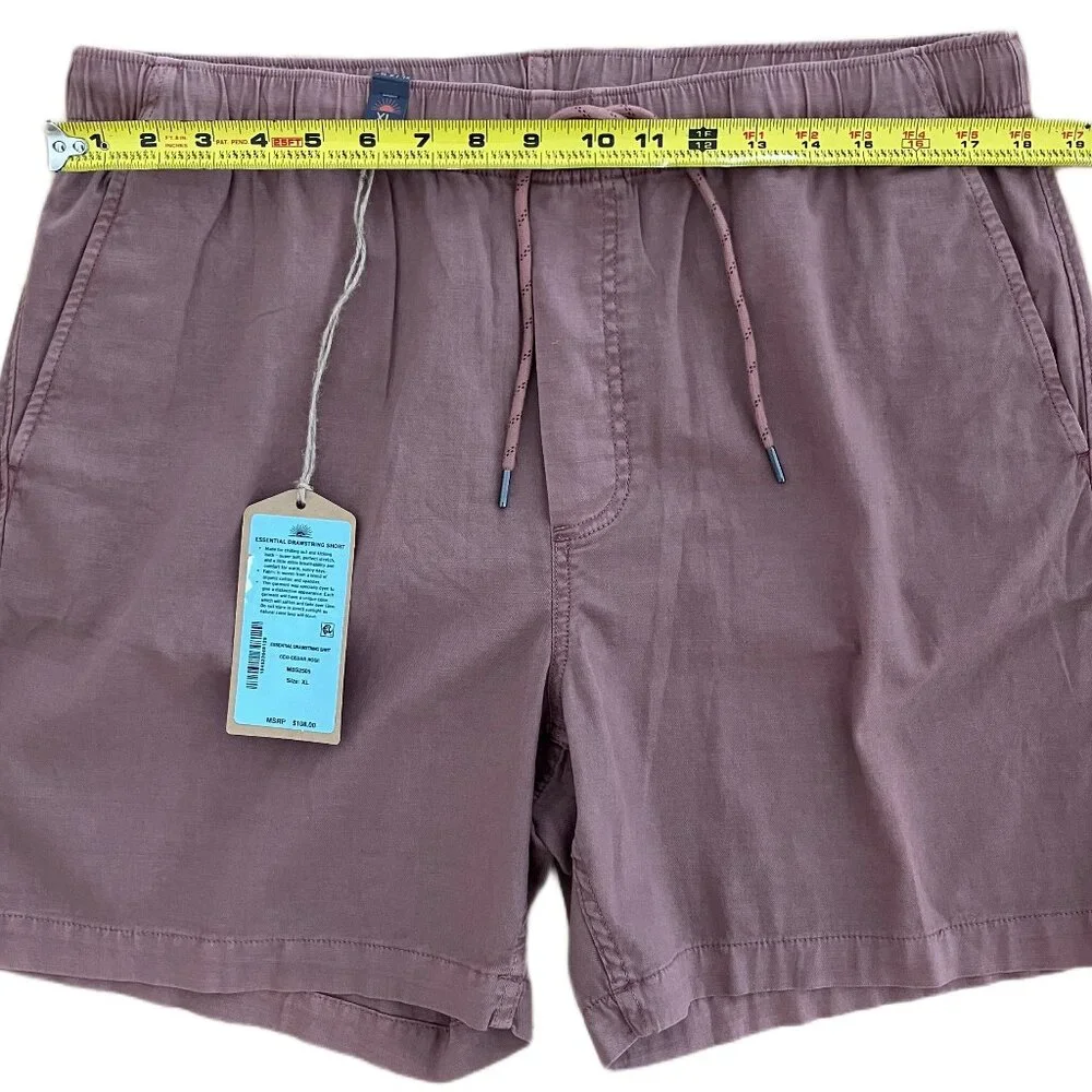 NEW Faherty Men's Essential Drawstring Shorts Cedar Rose XL Organic Cotton $108